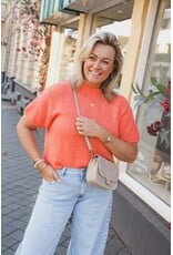 21Jewelz Wollige trui met korte mouw - koraal