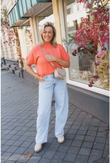 21Jewelz Wollige trui met korte mouw - koraal