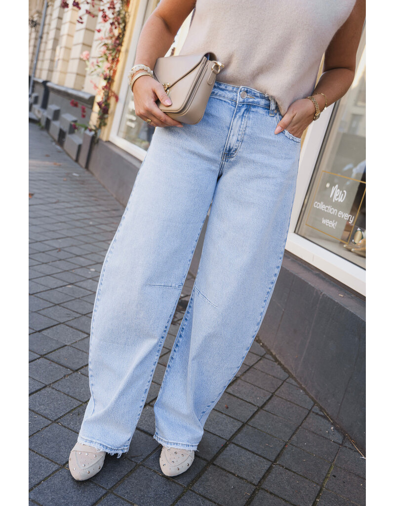 21Jewelz Gerafelde barrel jeans - lichtblauw