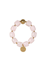 21Jewelz Statement armband met gouden details en kraal - lichtroze