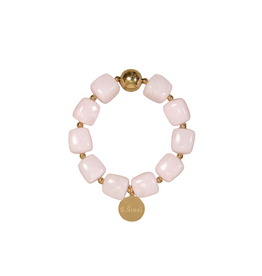 21Jewelz Statement armband met gouden details en kraal - lichtroze