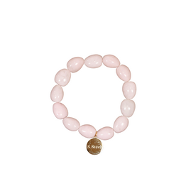 21Jewelz Statement armband met kleine organische kralen - lichtroze