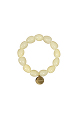 21Jewelz Statement armband met kleine organische kralen - lichtgeel