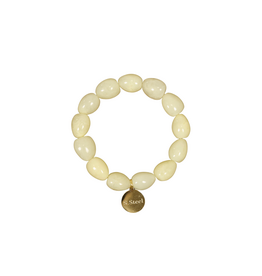 21Jewelz Statement armband met kleine organische kralen - lichtgeel