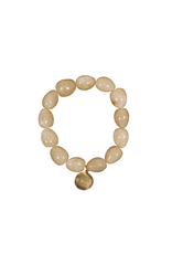 21Jewelz Statement armband met kleine organische kralen - beige