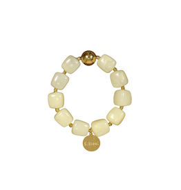 21Jewelz Statement armband met gouden details en kraal - lichtgeel