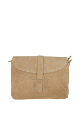 21Jewelz Middelgrote suede tas met sluiting - beige