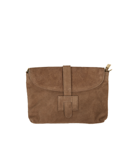 21Jewelz Middelgrote suede tas met sluiting - taupe