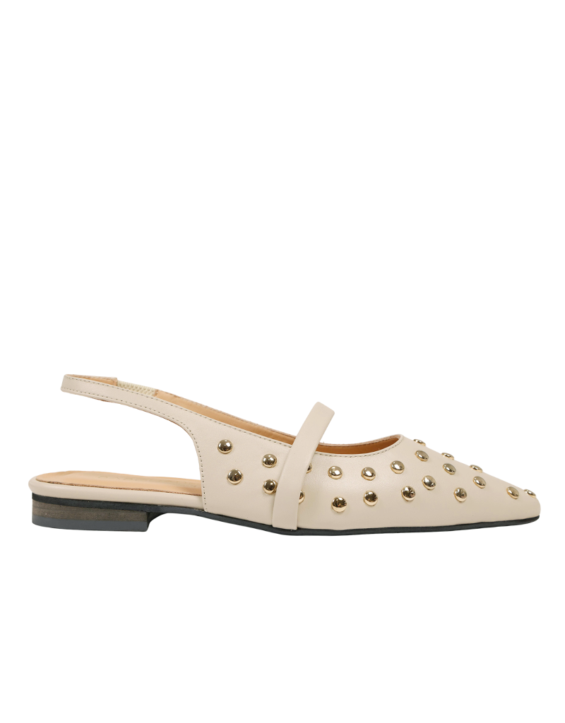 Babouche | Slingback off white studs