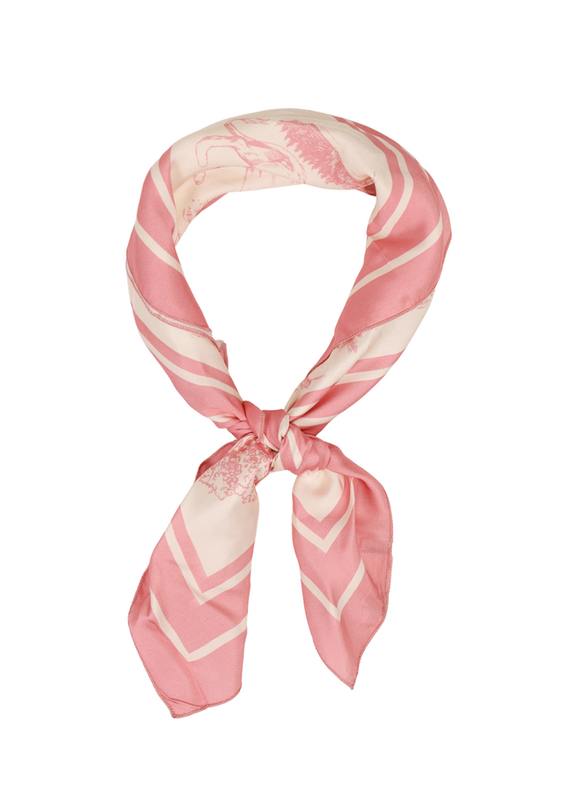 21Jewelz Satijn-look sjaaltje met print - ecru/roze