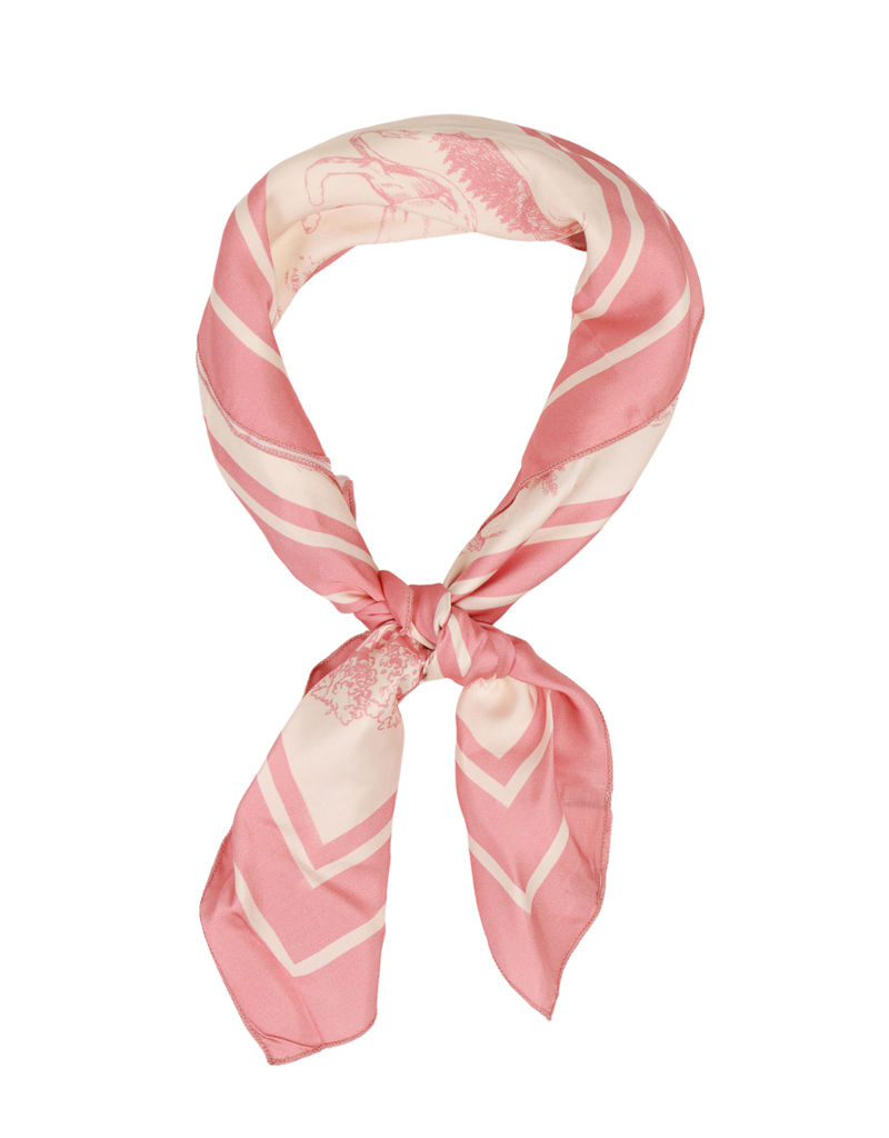 21Jewelz Satijn-look sjaaltje met print - ecru/roze