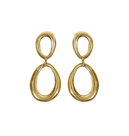 21Jewelz Dubbele organische oorbellen - goud