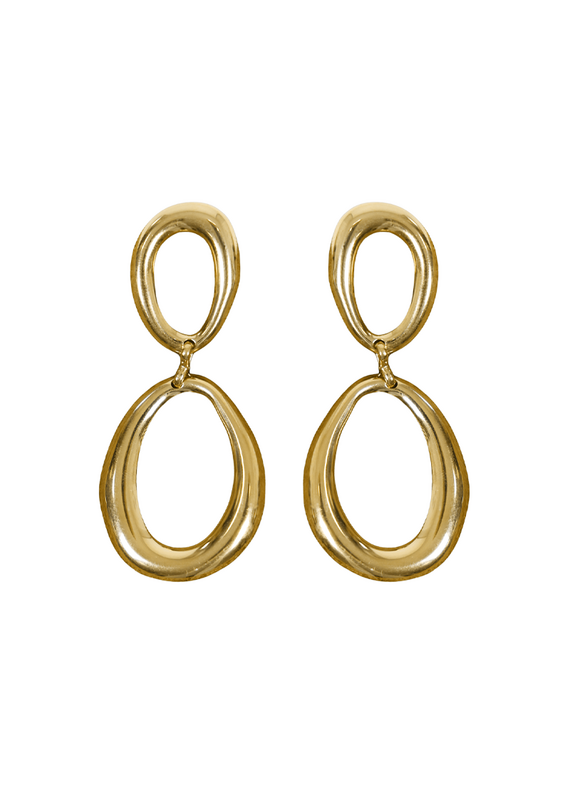 21Jewelz Dubbele organische oorbellen - goud