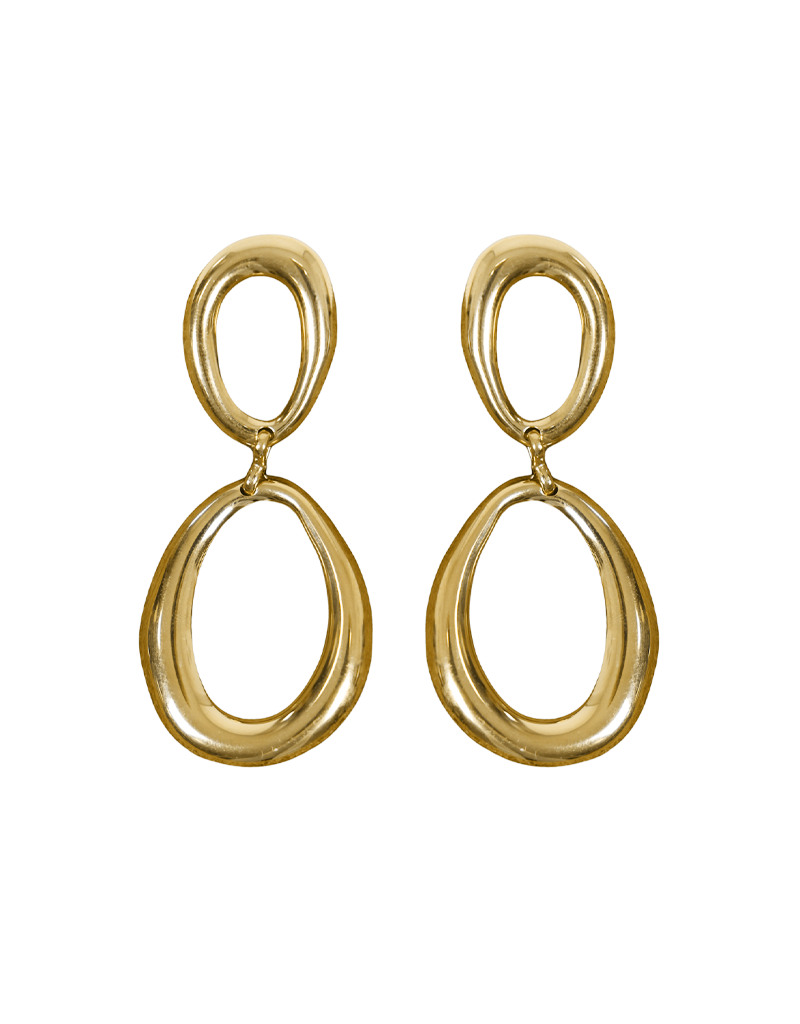 21Jewelz Dubbele organische oorbellen - goud