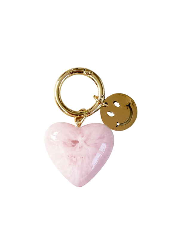 21Jewelz Sleutelhanger met groot hart en smiley - roze