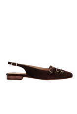 Tango Tango | Slingback suede dark brown