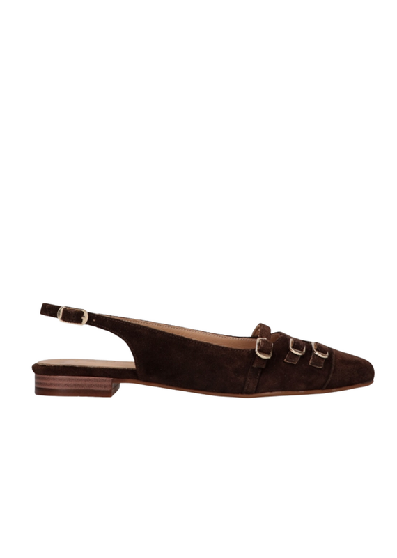 Tango Tango | Slingback suede dark brown