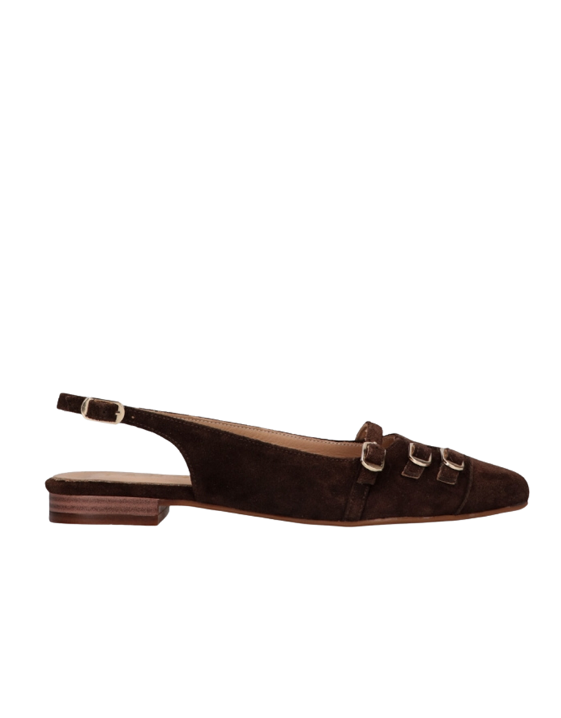 Tango Tango | Slingback suede dark brown
