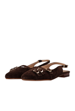 Tango Tango | Slingback suede dark brown
