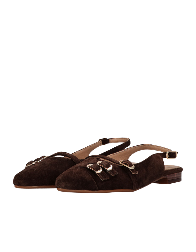 Tango Tango | Slingback suede dark brown