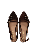 Tango Tango | Slingback suede dark brown