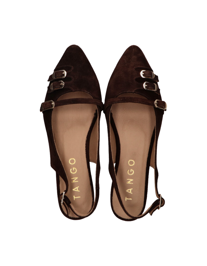 Tango Tango | Slingback suede dark brown