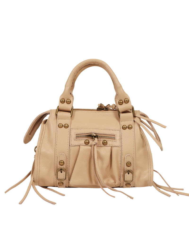 21Jewelz Tasje met franjes en gouden details - beige