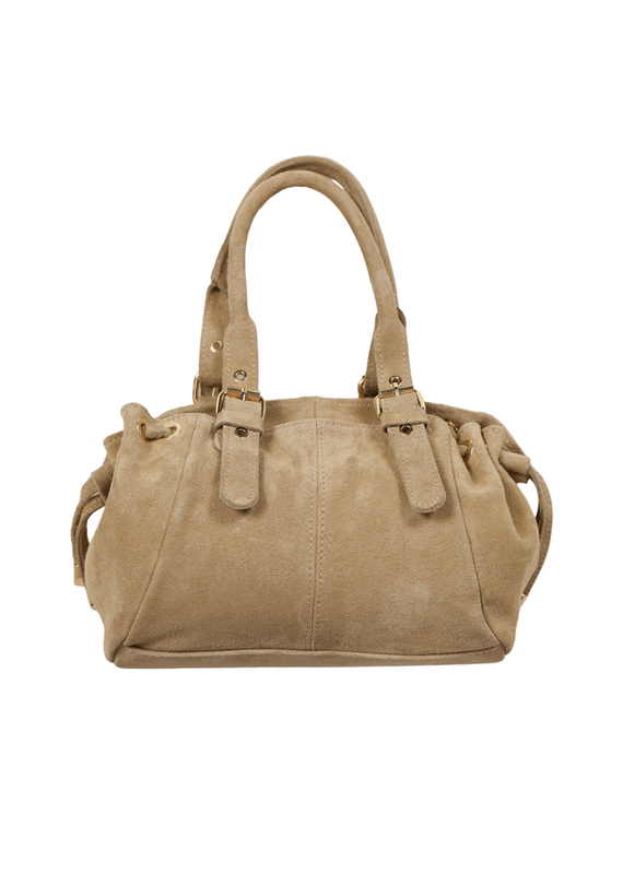 21Jewelz Medium handtas met gouden gespjes - suede beige