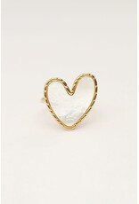 My Jewellery My Jewellery | Statement ring met parelmoer hartje - goud