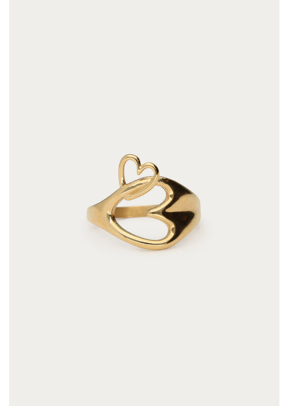 My Jewellery My Jewellery | Minimalistische ring met open hart - goud