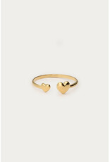 My Jewellery My Jewellery | Minimalistische ring met dubbel hartje - goud