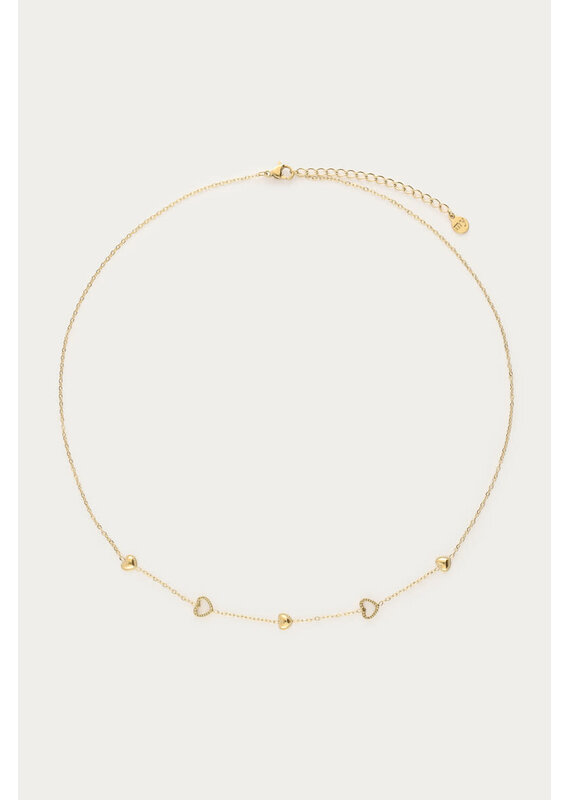 My Jewellery My Jewellery | Botanical ketting met open hartjes - goud