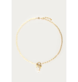 My Jewellery My Jewellery | Botanical schakelketting met gele kralen en bedels - goud