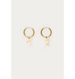 My Jewellery My Jewellery | Botanical oorringen met witte schelpen - goud