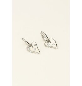 My Jewellery Kleine oorringen met hart en parels - zilver
