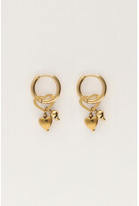My Jewellery My Jewellery | Kleine oorringen met diverse hartjes - goud