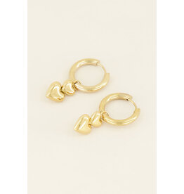 My Jewellery My Jewellery | Oorringen dubbel hartje - goud