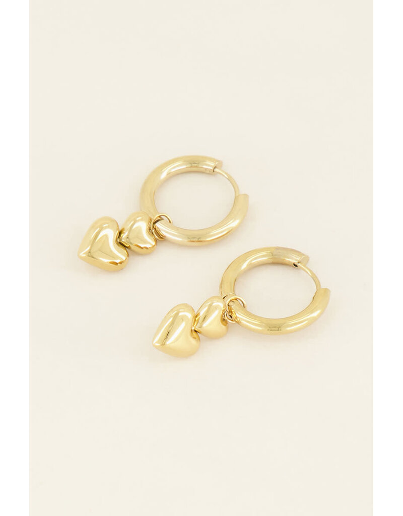 My Jewellery My Jewellery | Oorringen dubbel hartje - goud