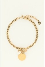 My Jewellery My Jewellery | Armband met munt & parel - goud