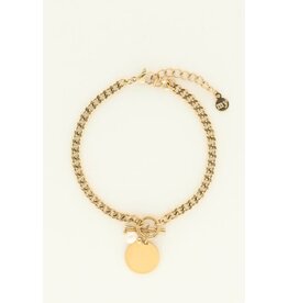 My Jewellery My Jewellery | Armband met munt & parel - goud