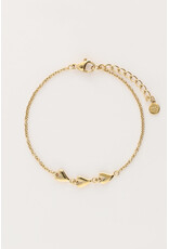 My Jewellery My Jewellery | Minimalistische armband met drie hartjes - goud