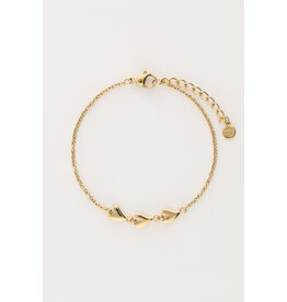 My Jewellery My Jewellery | Minimalistische armband met drie hartjes - goud