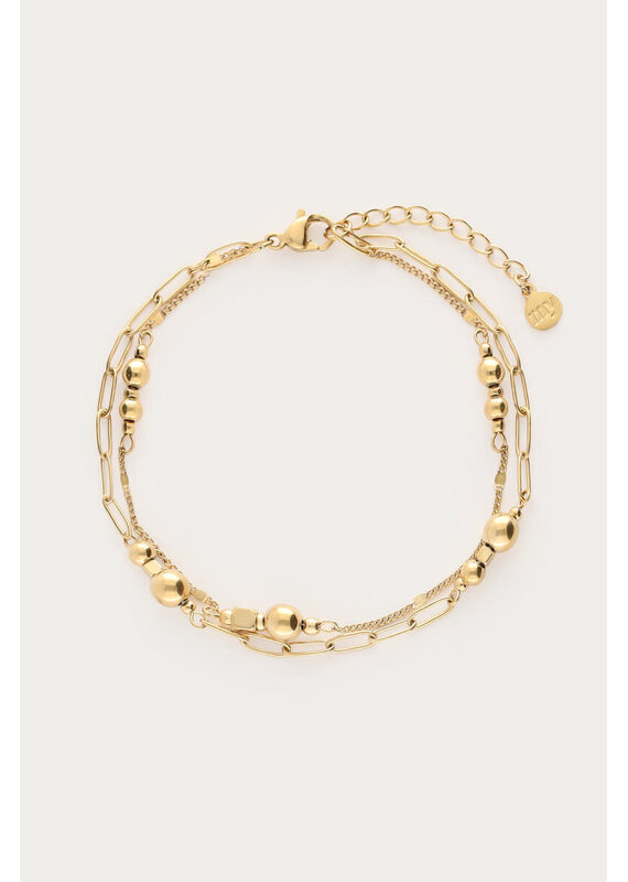 My Jewellery My Jewellery | Midnight dubbele armband met dots - goud