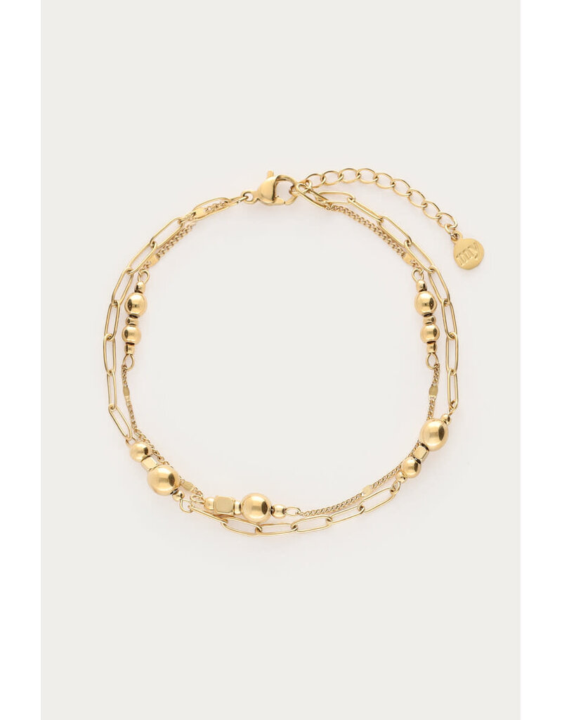 My Jewellery My Jewellery | Midnight dubbele armband met dots - goud
