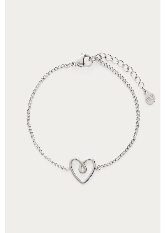 My Jewellery My Jewellery | Minimalistische armband met verbonden hartje - zilver