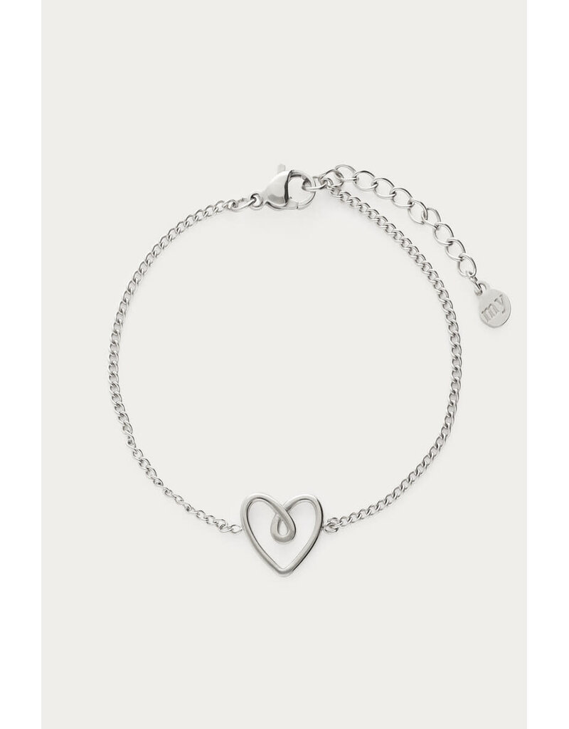 My Jewellery My Jewellery | Minimalistische armband met verbonden hartje - zilver