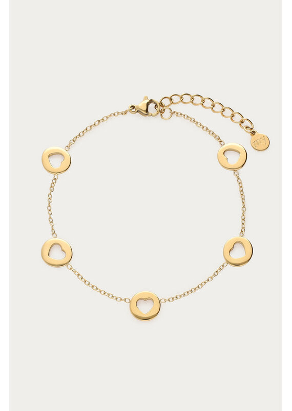 My Jewellery My Jewellery | Love armband met open hartjes - goud