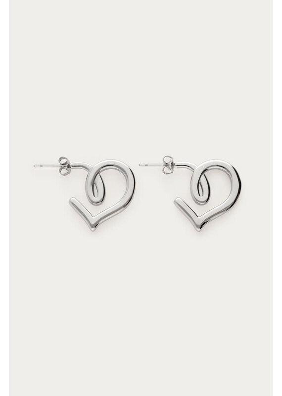 My Jewellery My Jewellery | Oorhangers pretzel hart - zilver