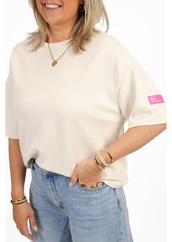 21Jewelz Sweater T-shirt met embleem - ecru