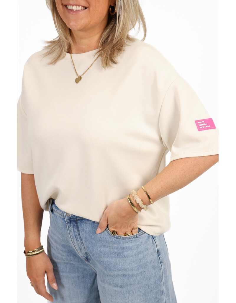 21Jewelz Sweater T-shirt met embleem - ecru
